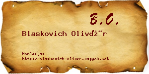 Blaskovich Olivér névjegykártya