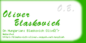 oliver blaskovich business card